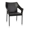 Flash Furniture Black PE Rattan Wicker Patio Dining Chair TT-TT02-BK-GG